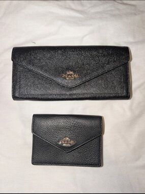 Coach Leather Envelope Wallet & Card Case Set